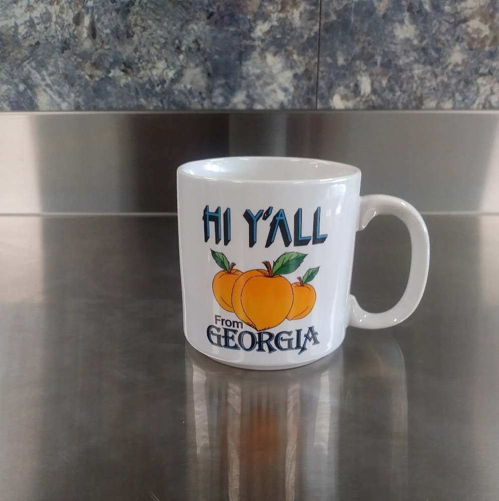 Vintage Georgia Peaches Souvenir Coffee Cup Mug